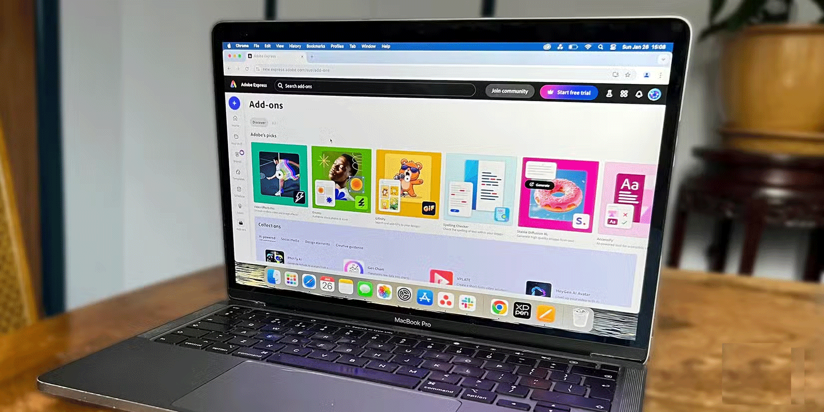 MacBook上的Adobe Express附加組件