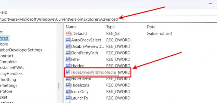 Chỉnh giá trị Registry Editor Windows 11