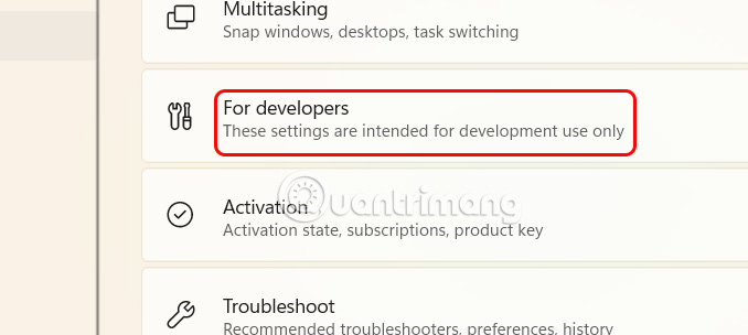 For Developer Windows 11