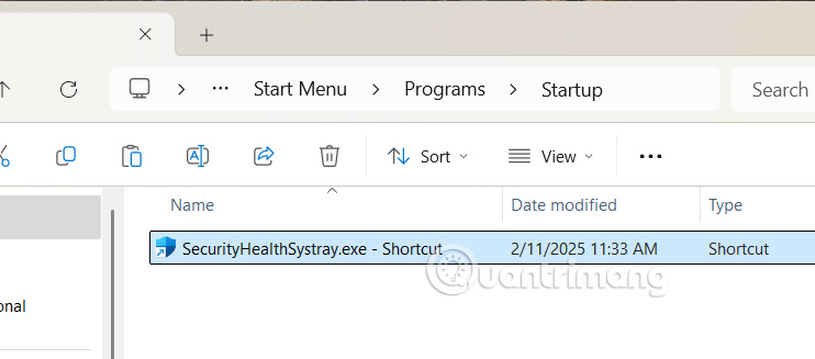 Phím tắt SecurityHealthSystray