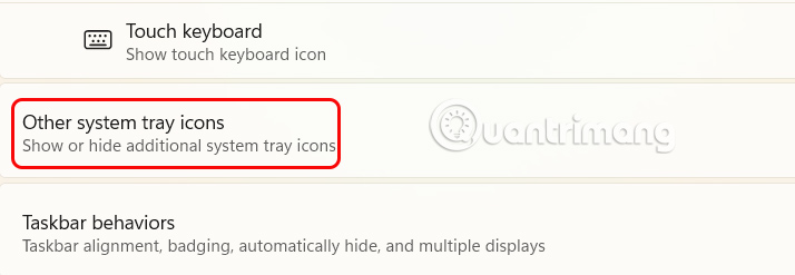 Icon hiển thị trên khay hệ thống Windows