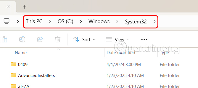 Thư mục System32 Windows