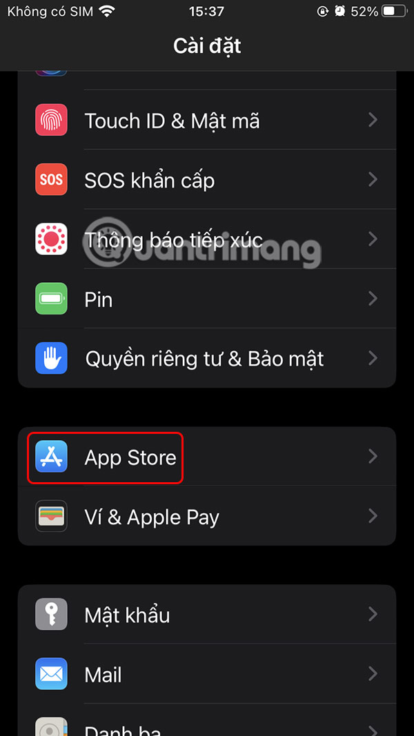 Truy cập App Store