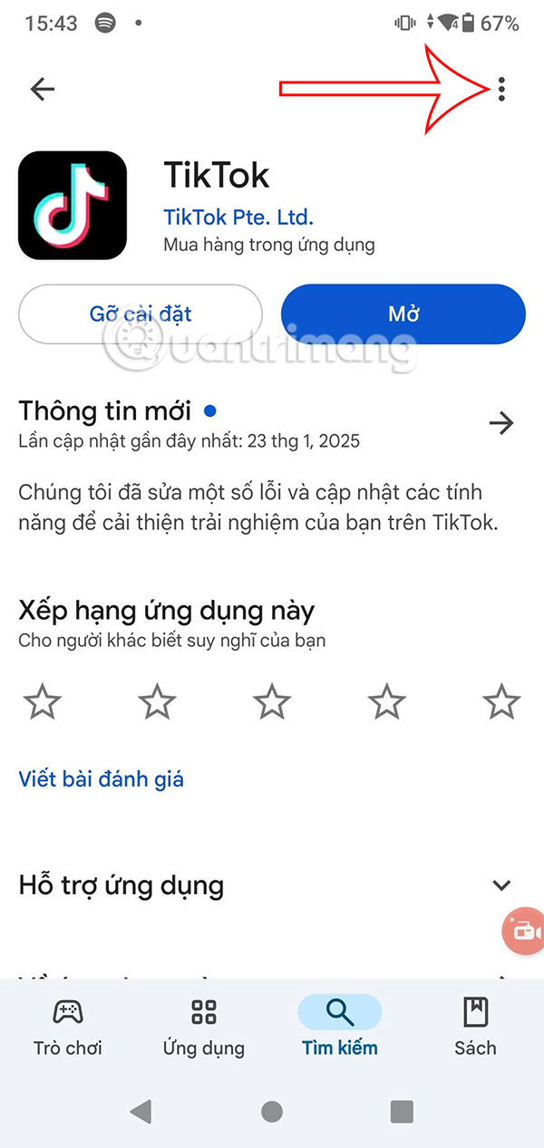 Chỉnh ứng dụng TikTok