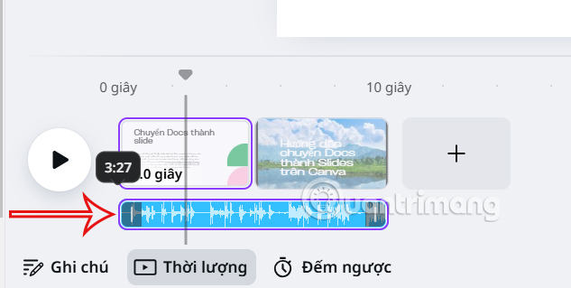 Chỉnh file âm thanh trong Canva