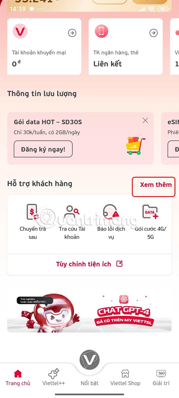 Hỗ trợ khách hàng trên My Vettel 