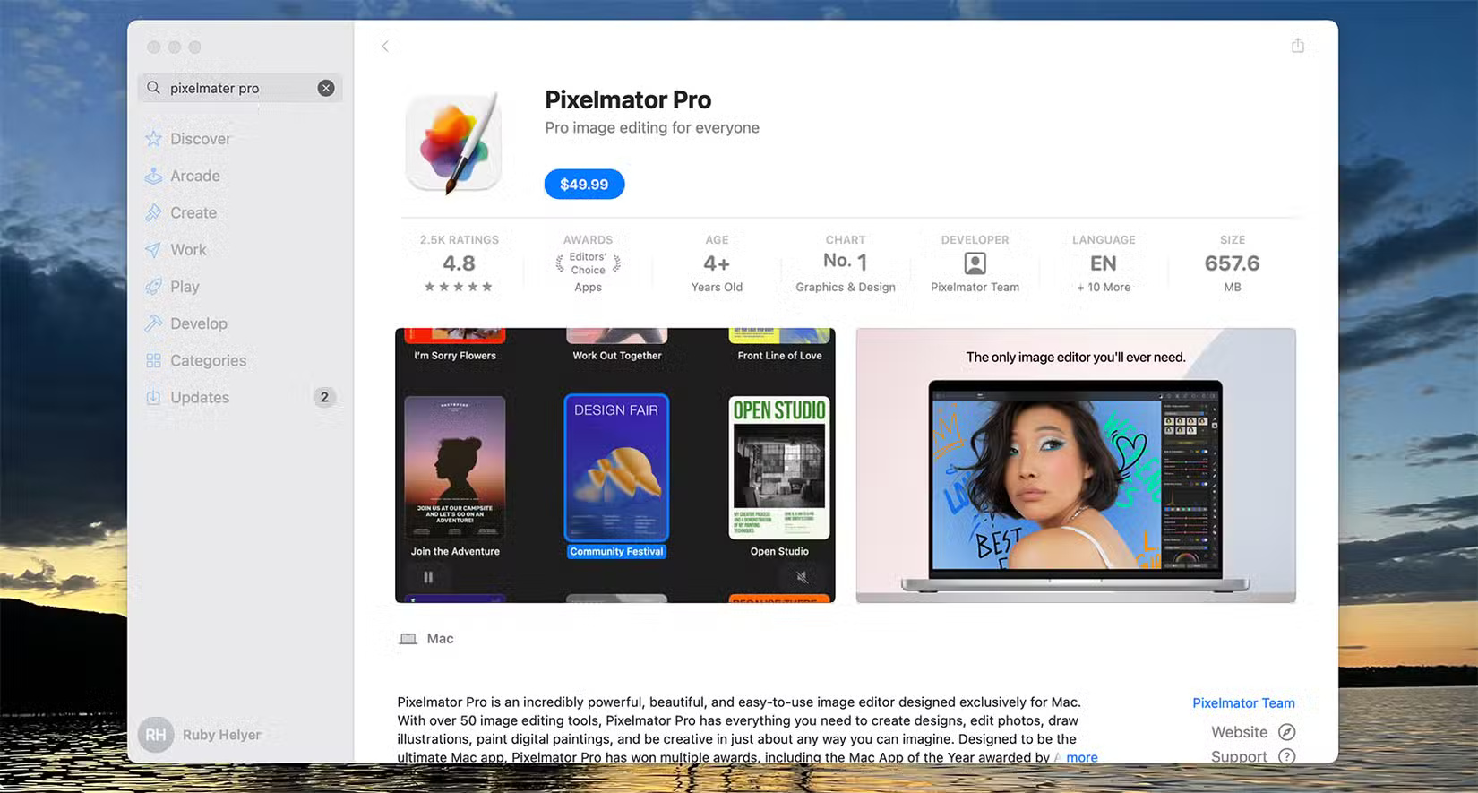 App Store上的PixelMator Pro價格