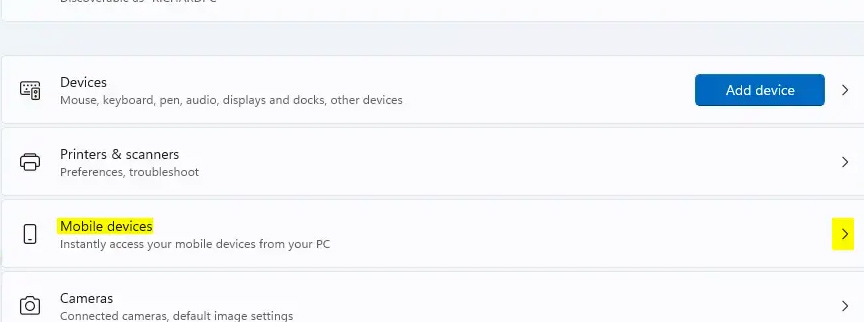 Manage devices Windows 11