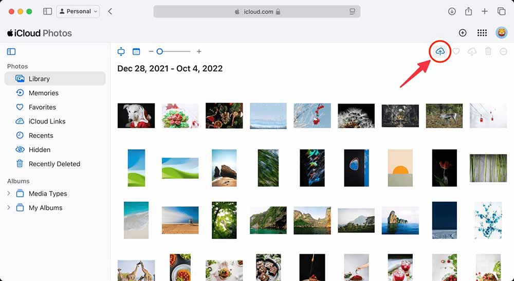 Bật iCloud Photos trên web