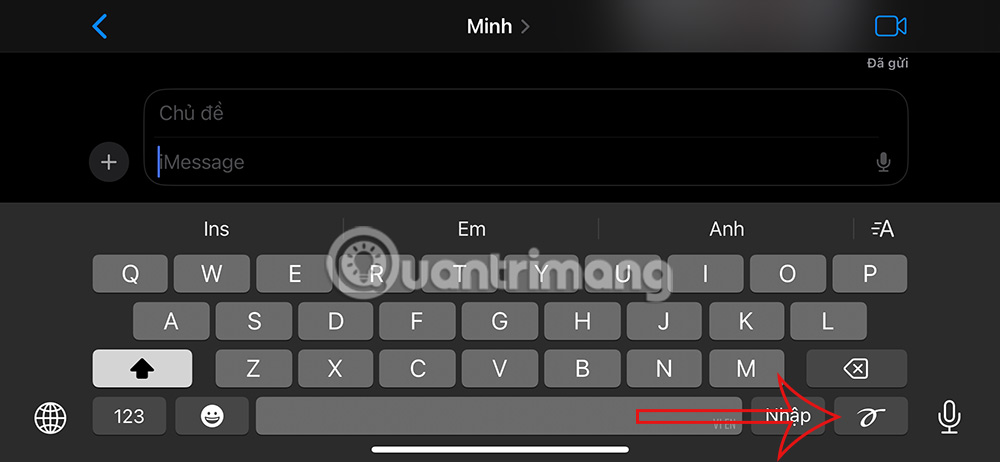 Chuyển chế độ viết tin nhắn