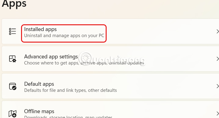 Installed Apps Windows 11