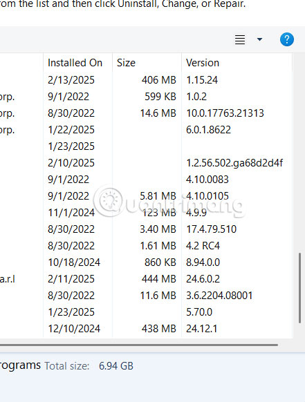 Phiên bản ứng dụng cài trên Windows 11