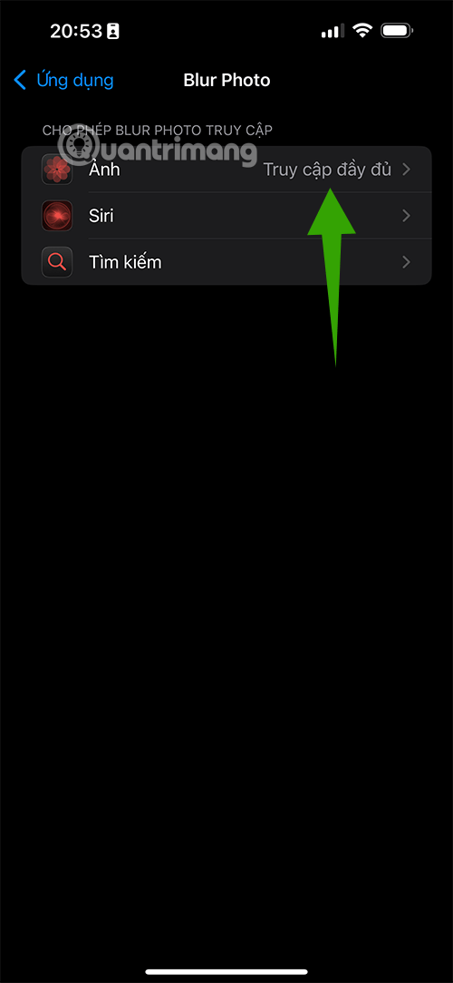 gioi han truy cap album anh