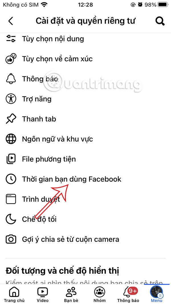Thời gian dùng Facebook