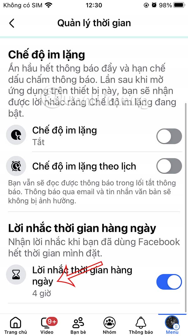 Khoảng thời gian dùng Facebook