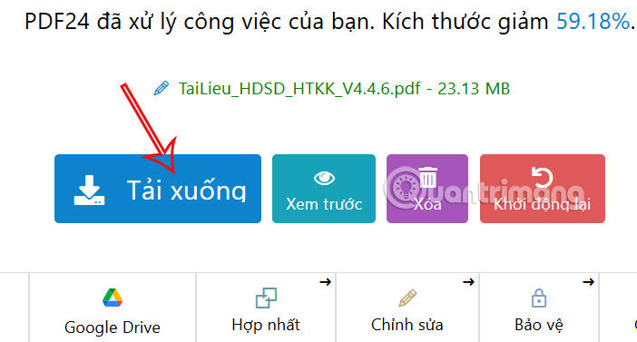 Tải file PDF trên PDF24 Tools