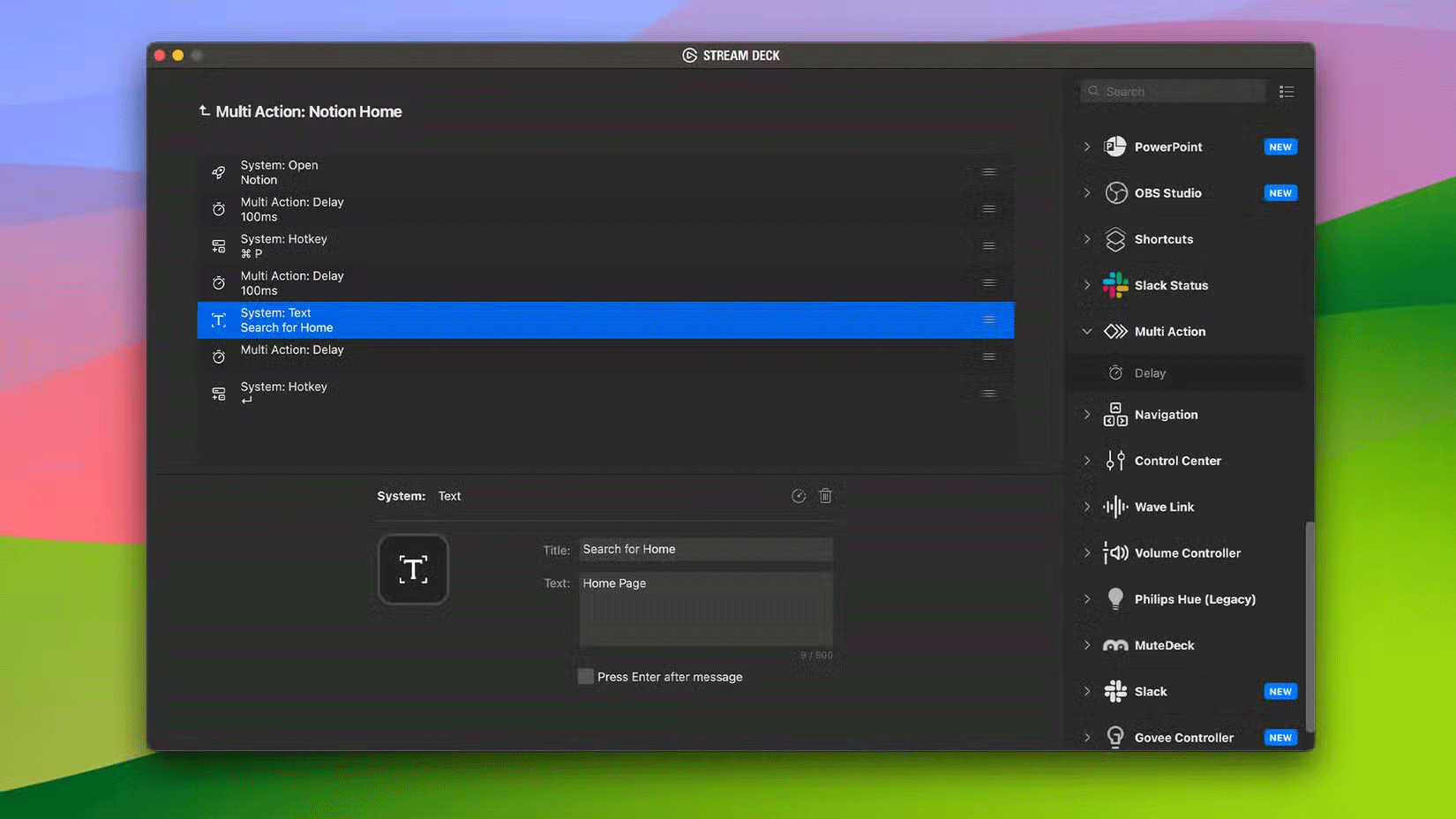 Ví dụ về nhiều hành động của Stream Deck.