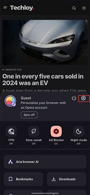 Cài đặt Opera mini
