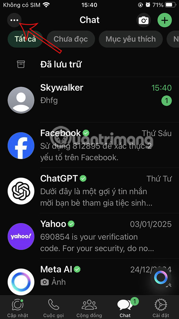Chỉnh tin nhắn WhatsApp iPhone