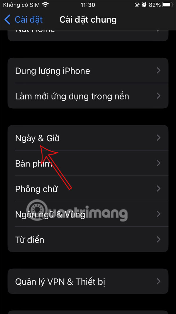 Ngày và giờ iPhone