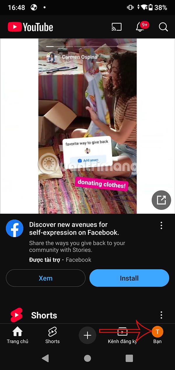 Giao diện YouTube