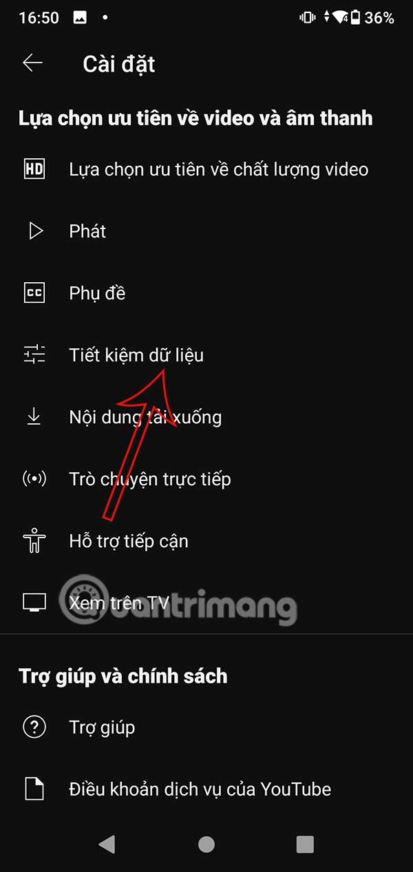 Tiết kiệm dữ liệu YouTube