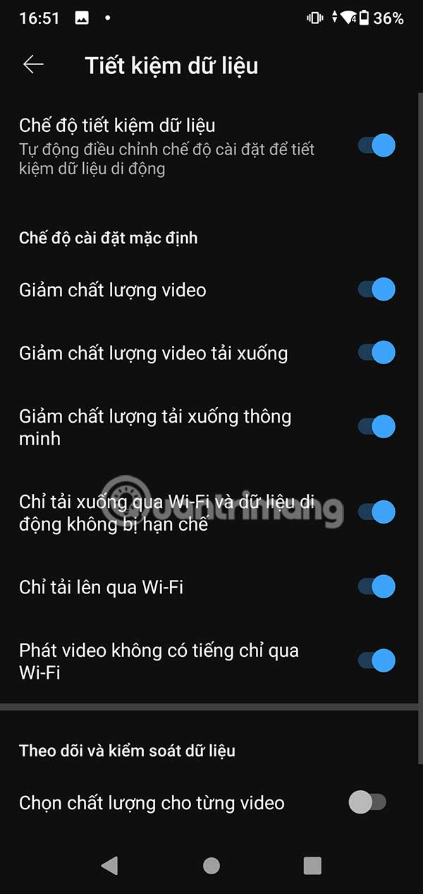 Bật tiết kiệm dữ liệu YouTube