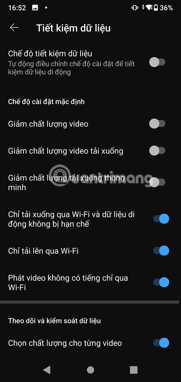Chế độ tiết kiệm dữ liệu YouTube