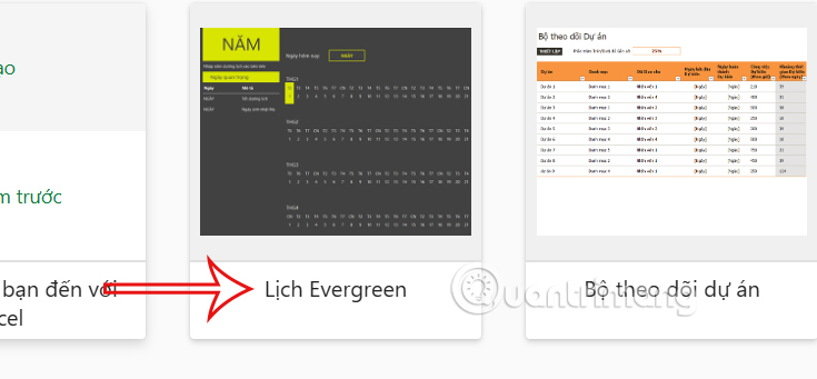 Sử dụng Lịch trên Excel web 