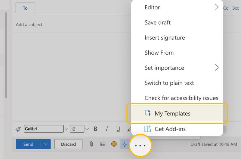 Mẫu email Outlook mới nền web 