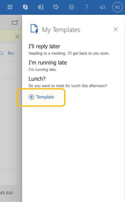 Tạo mẫu email Outlook mới nền web 