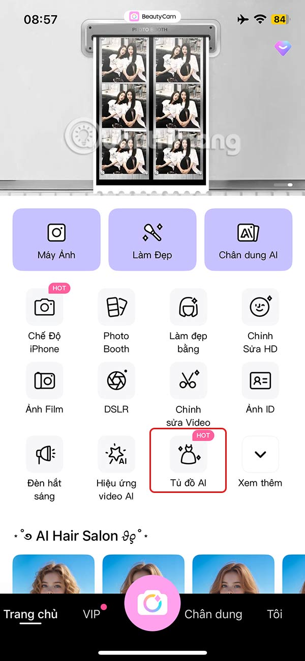Tủ đồ AI BeautyCam