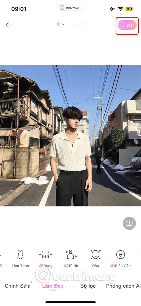 Lưu hình ảnh trên BeautyCam