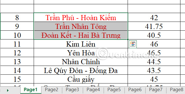 Dán định dạng trên Excel