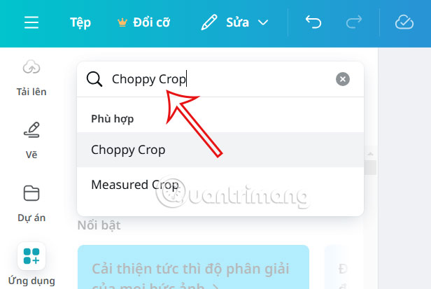 Công cụ Choppy Crop trên Canva