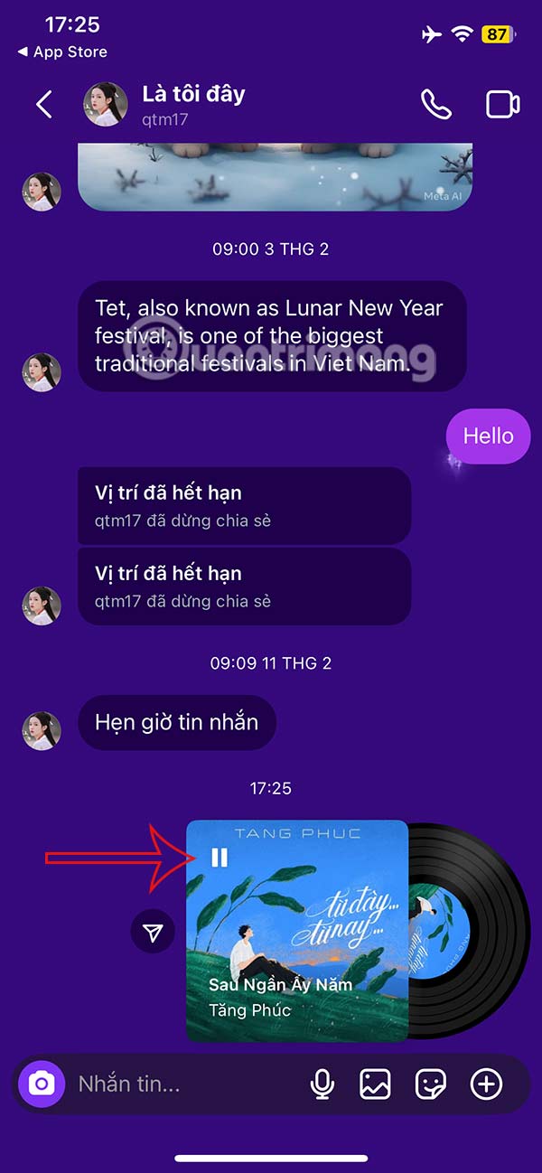 Tùy chỉnh nhạc trong tin nhắn Instagram