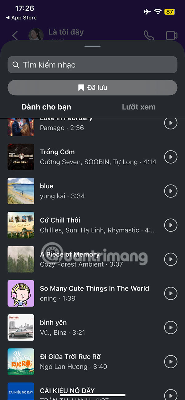 Duyệt bài hát