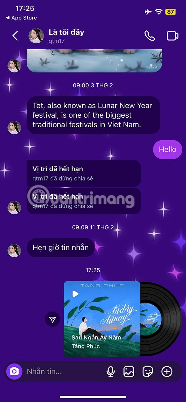 Gửi nhạc trong Instagram