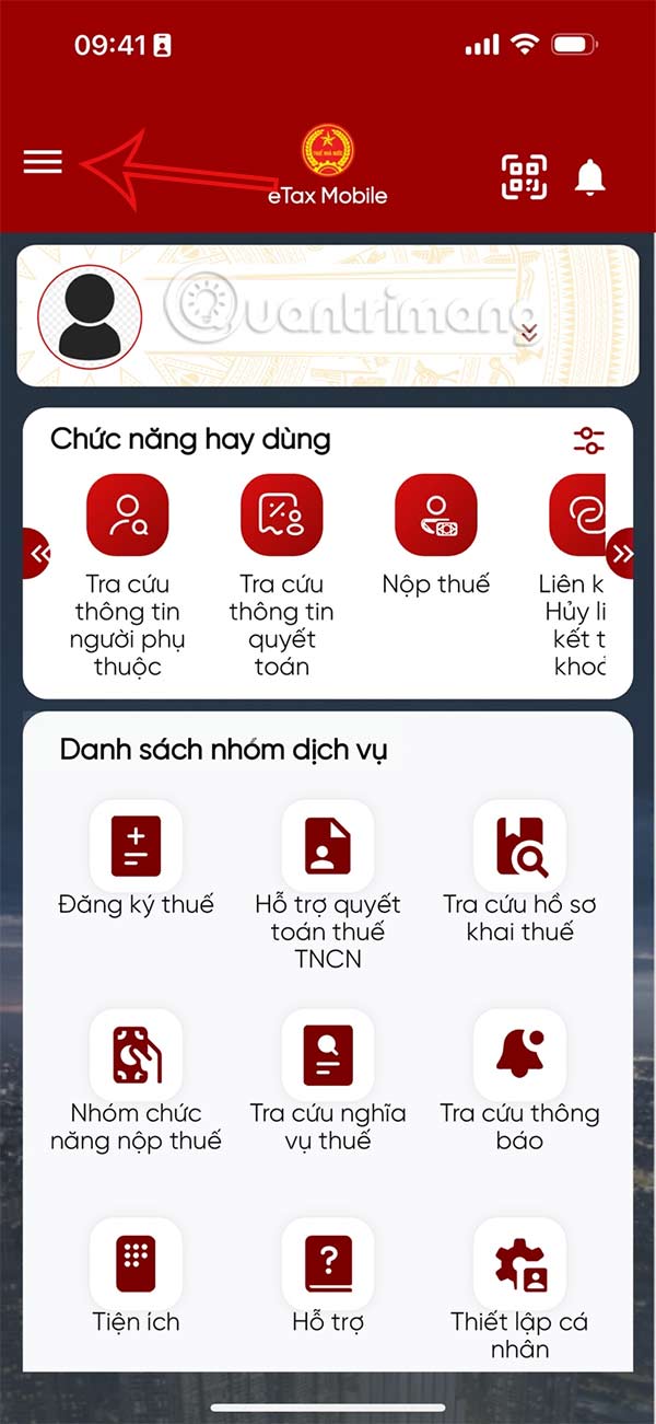 Giao diện eTax Mobile
