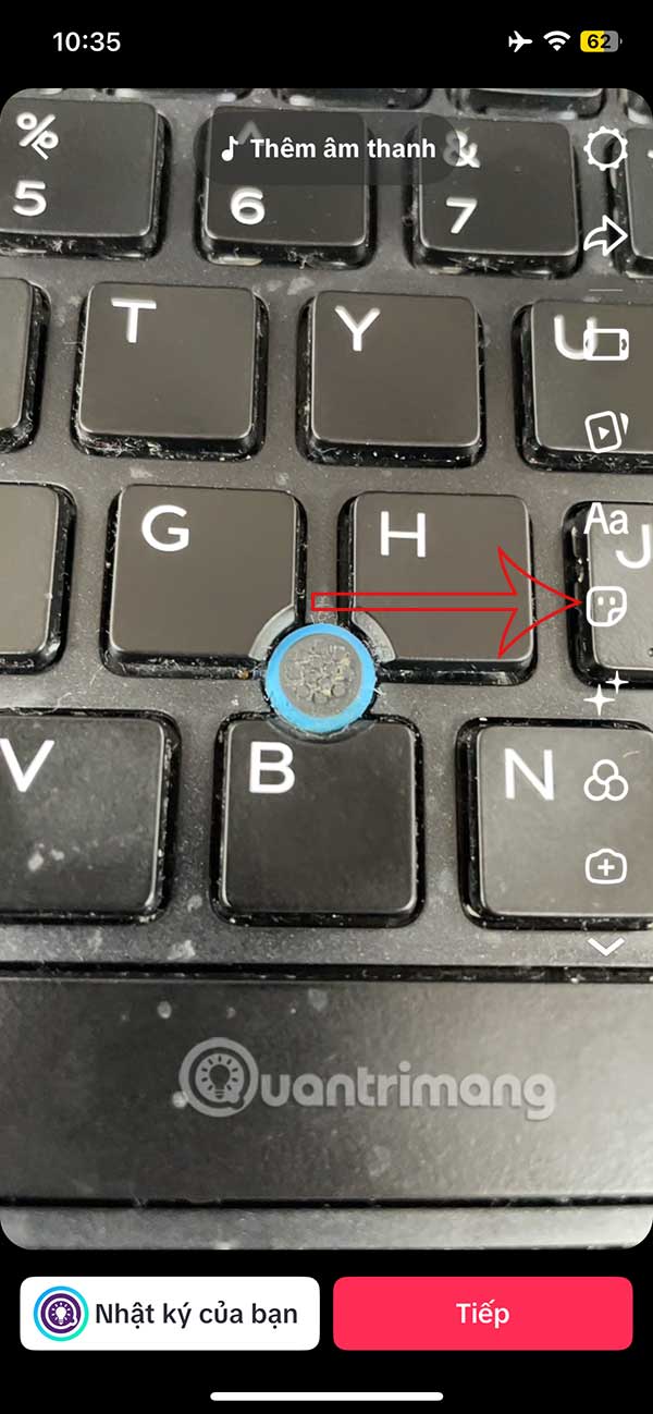 Chèn sticker vào video TikTok