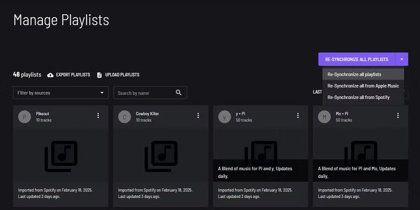 Quản lý danh sách phát trong Playlists.cloud