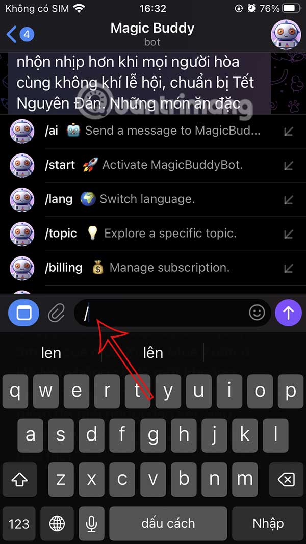 Lệnh sử dụng MagicBuddy
