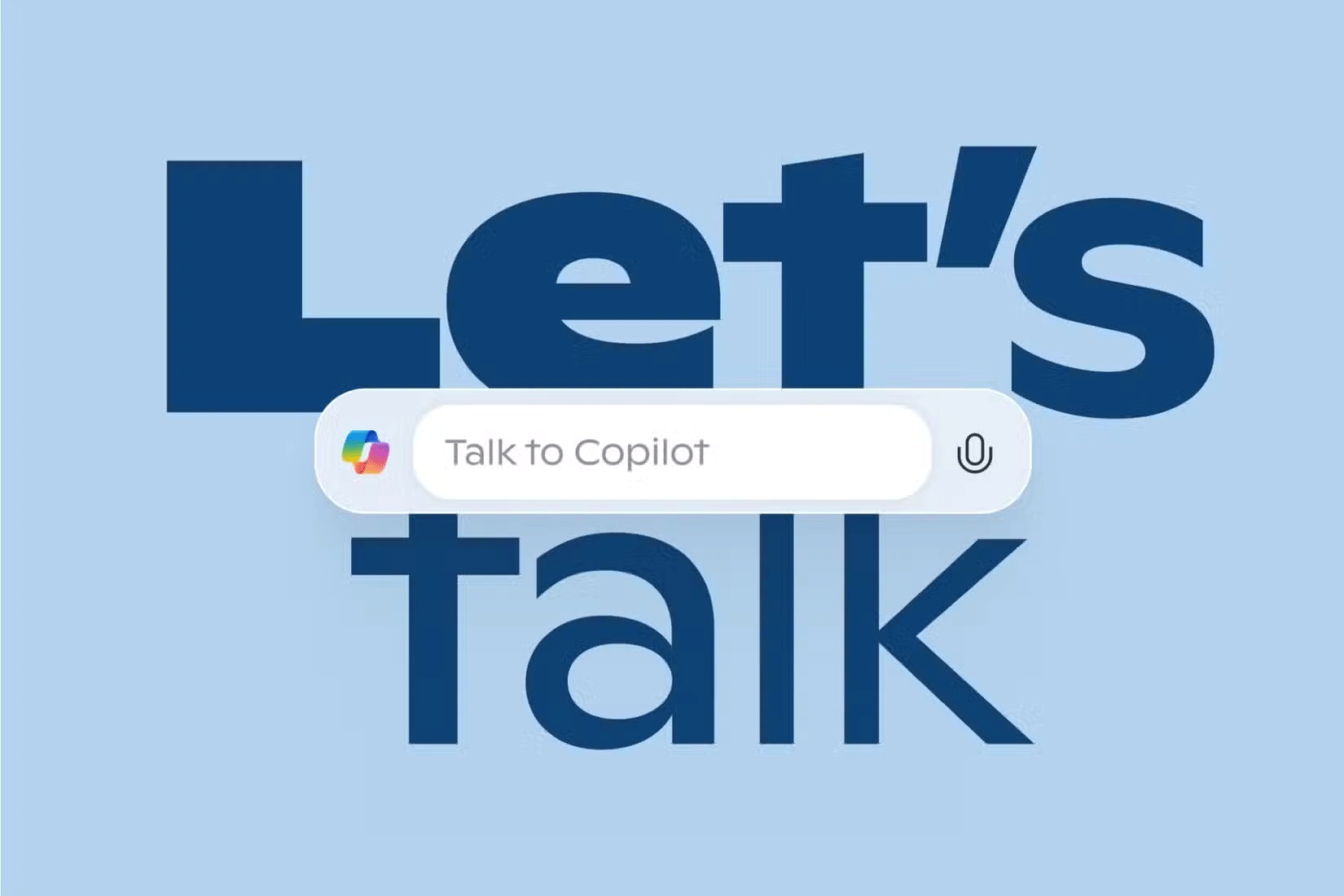 Hộp văn bản Copilot Voice trên văn bản có nội dung Let's talk