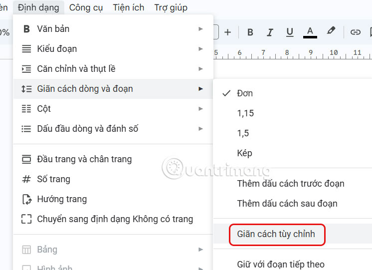 Định dạng tài liệu Docs