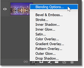 Chọn Blending Options.