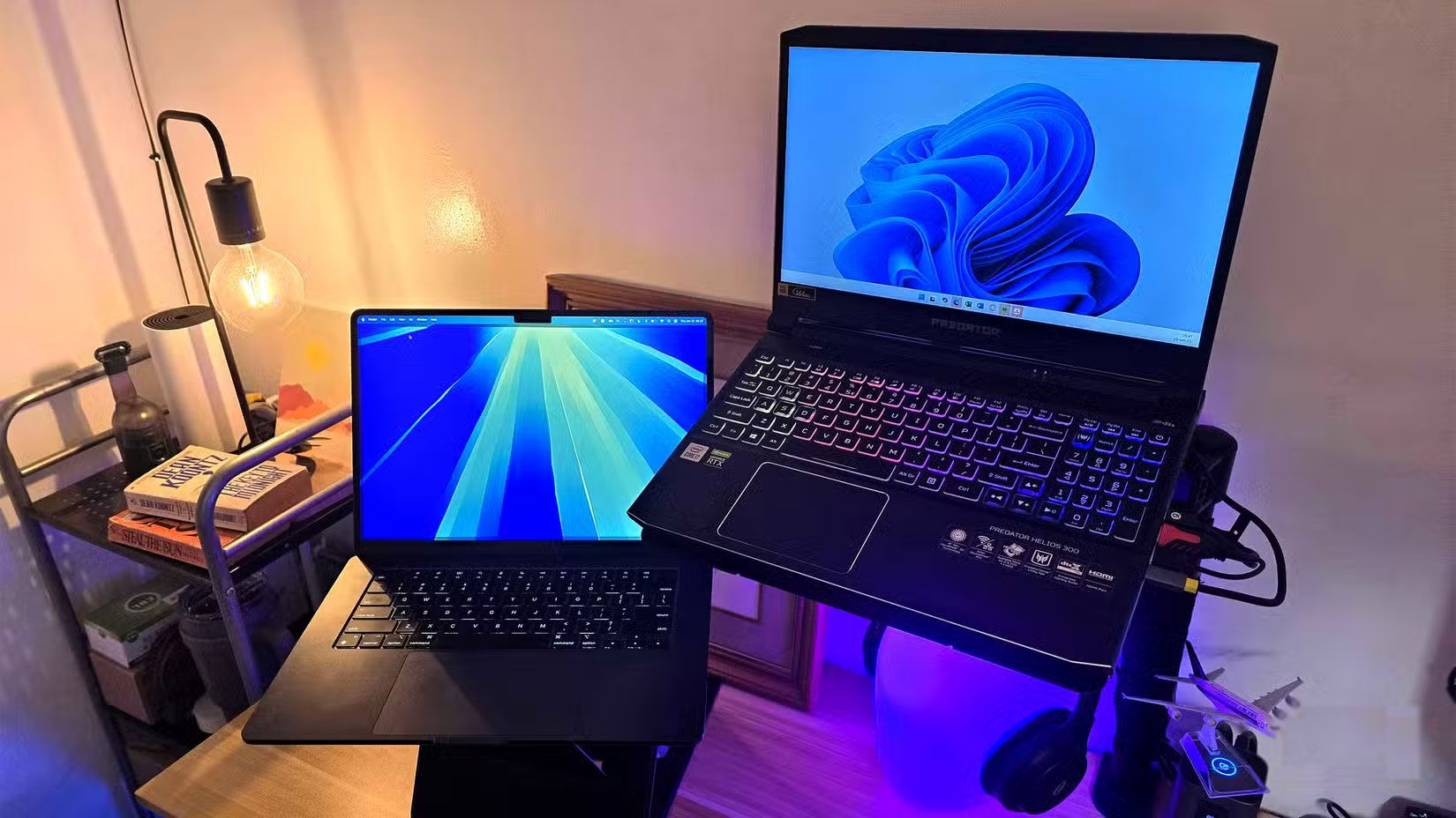 Laptop chạy Windows 11 và macOS