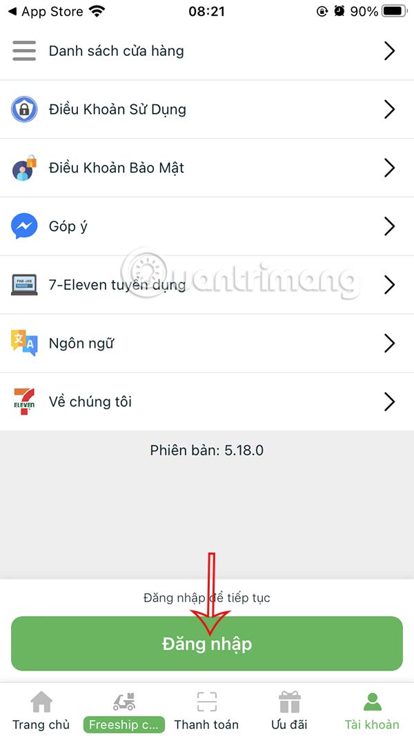 Đăng nhập 7-Eleven