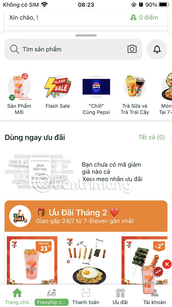 Giao diện 7-Eleven