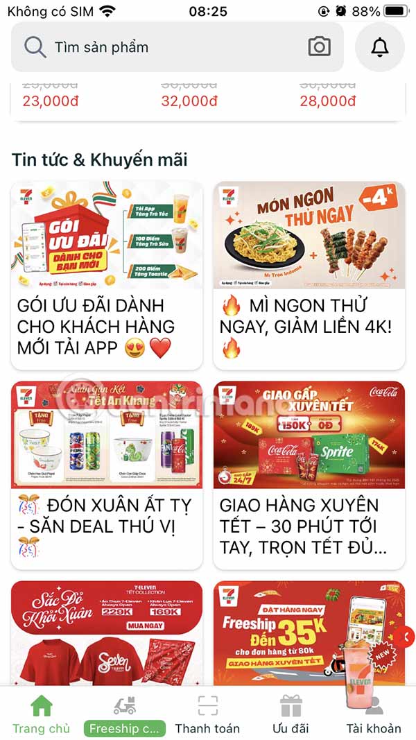 Thông tin khuyến mãi trên 7-Eleven