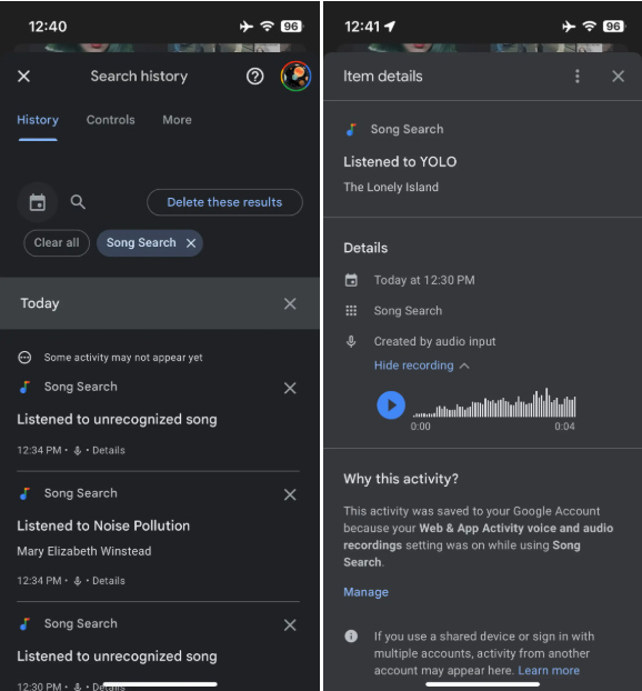 Xem toàn bộ lịch sử tìm kiếm bài hát